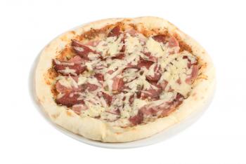 Royalty Free Photo of a Pizza  With Salami