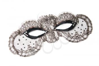 Black masquerade decorative mask on a white background