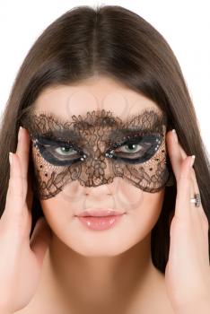 Royalty Free Photo of a Woman Wearing a Mask