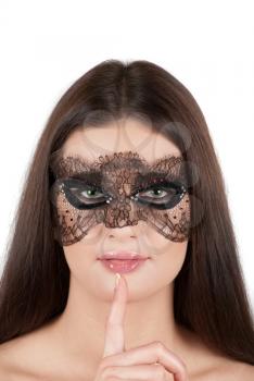 Royalty Free Photo of a Girl Wearing a Mask