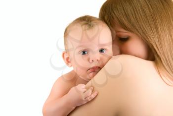 Royalty Free Photo of a Mother Holding Her Son