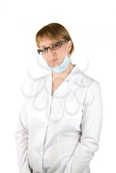 Royalty Free Photo of a Nurse Wearing a Mask