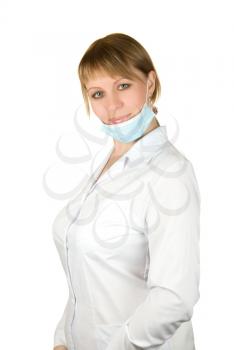 Royalty Free Photo of a Nurse Wearing a Mask
