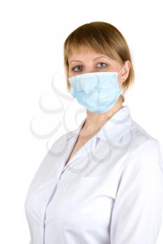 Royalty Free Photo of a Nurse Wearing a Mask