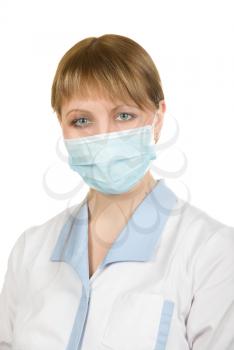Royalty Free Photo of a Nurse Wearing a Mask
