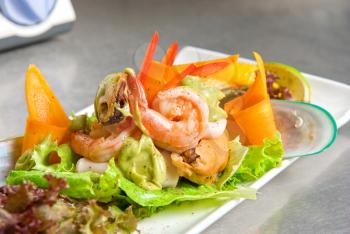 Royalty Free Photo of a Seafood and Vegetable Appetizer 