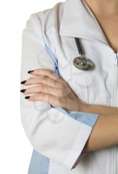 Royalty Free Photo of a Female Doctor Wearing a Stethoscope