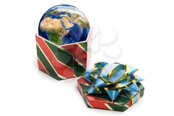 Royalty Free Photo of Earth in a Gift Box