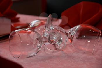 Royalty Free Photo of Wine Glasses on a Table