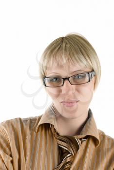 Royalty Free Photo of a Blonde Woman Wearing Glasses