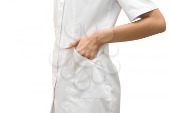 Royalty Free Photo of a Woman Wearing a Doctor's Coat

