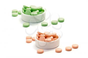 Royalty Free Photo of Lids of Pills