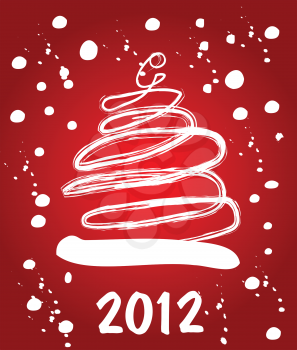 Happy new year 2012 vector illustration postcard