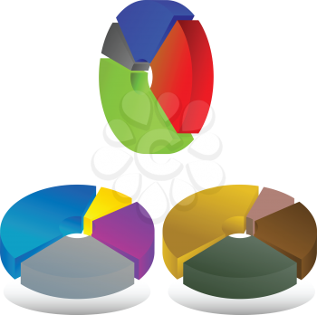 Abstract vector illustration of  pie chart diagrams