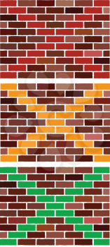 Vector abstract brick wall as traffic light