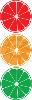 Abstract vector citrus as traffic light