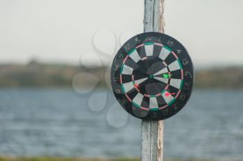 darts at the nature background