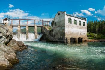 Old Hydro power station in Chemal, Altai,Siberia, Russia. A popular tourist place,