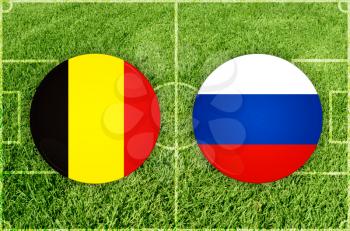 Concept for Football match Belgium vs Russia