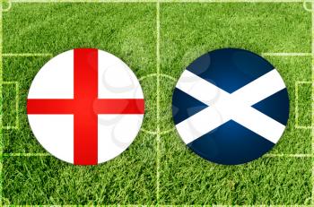 Concept for Football match England vs Scotland
