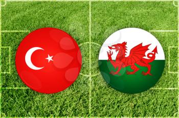Concept for Football match Turkey vs Wales