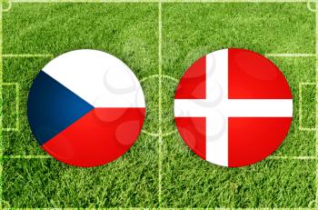 Concept for Football match Czech Republic vs Denmark