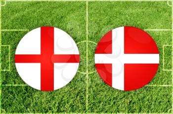 Concept for Football match England vs Denmark