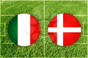Concept for Football match Italy vs Denmark