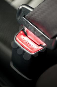 Close up of a car seat belt