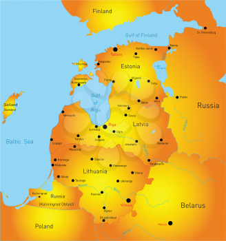 Royalty Free Clipart Image of the Baltic Region