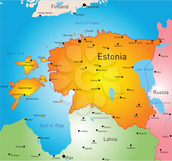 vector color map of Estonia country