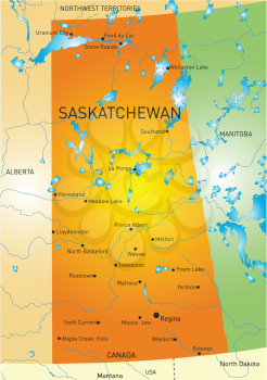 Vector color map of Saskatchewan province