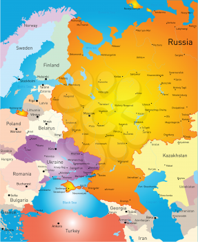 Vector color west europe map