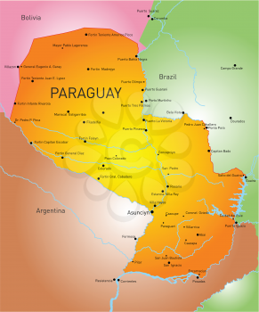 Vector color map of Paraguay country