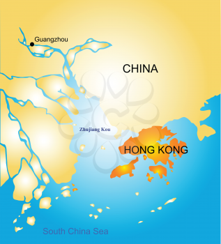 Hong Kong vector color map