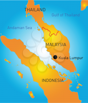 Kuala Lumpur vector color map