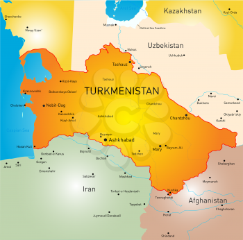 Vector color map of Turkmenistan