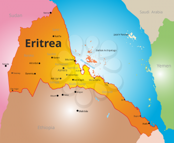 vector color map of Eritrea country