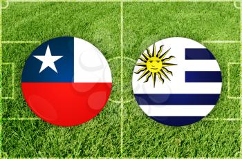 Illustration for Football match Chile vs Uruguay