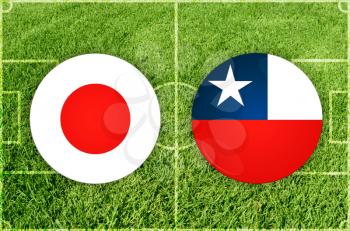 Illustration for Football match Japan vs Chile