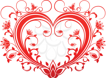Royalty Free Clipart Image of a Fancy Red Heart