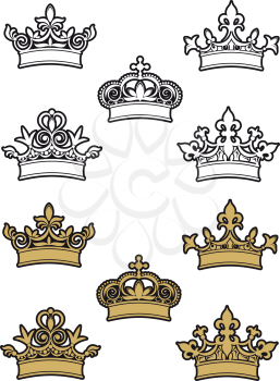 Royalty Free Clipart Image of a Set of Crowns