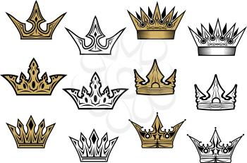 Royalty Free Clipart Image of a Set of Crowns