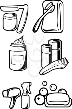 Royalty Free Clipart Image of a Set of Hygiene Products