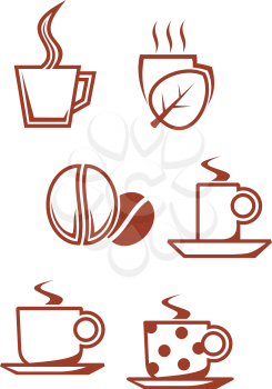 Royalty Free Clipart Image of Tea and Coffee Symbols