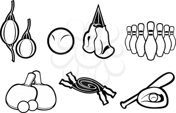 Royalty Free Clipart Image of a Set of Sports Items