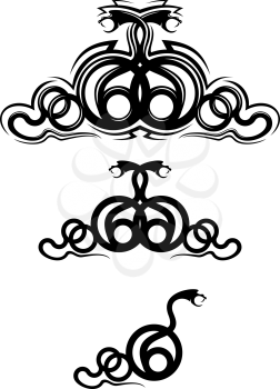 Royalty Free Clipart Image of Snake Elements
