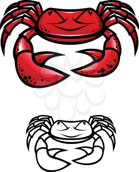 Royalty Free Clipart Image of a Red Crab and a White Crab