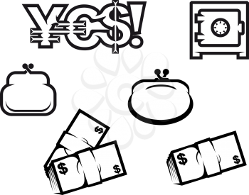 Royalty Free Clipart Image of Finance and Economic Symbols
