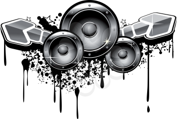 Royalty Free Clipart Image of a Musical Grunge Background